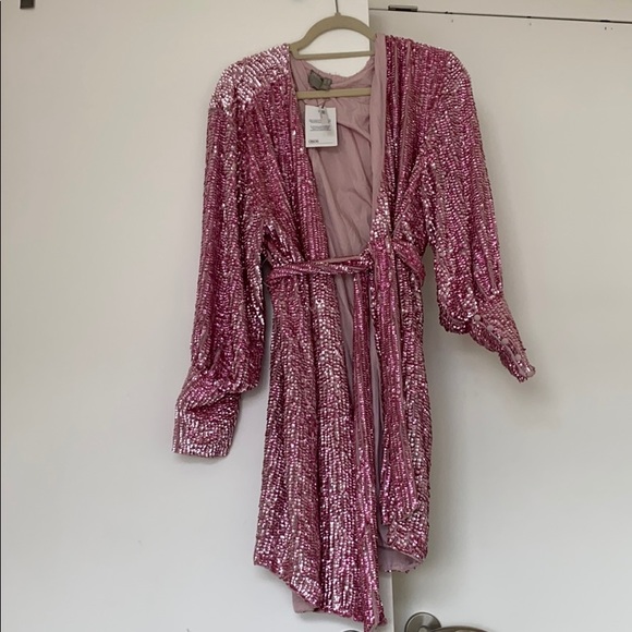 asos edition sequin wrap mini dress